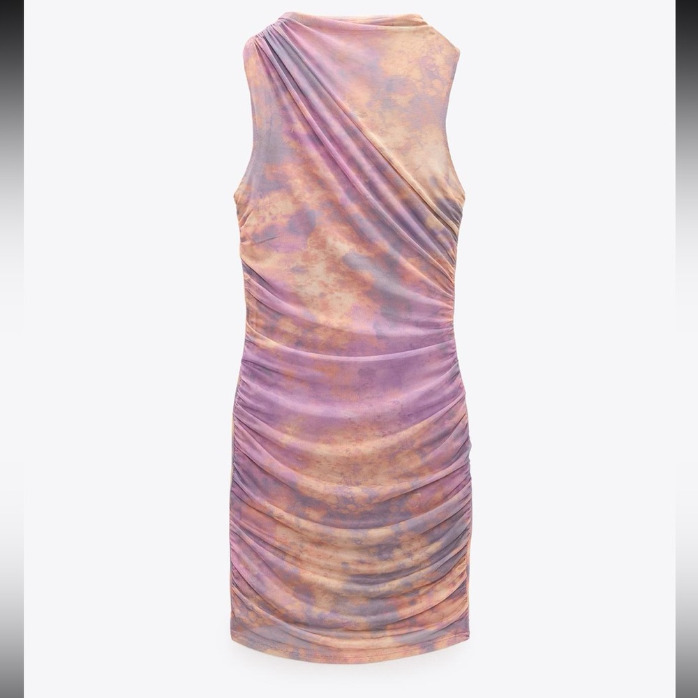 Zara Short Printed Tulle Dress